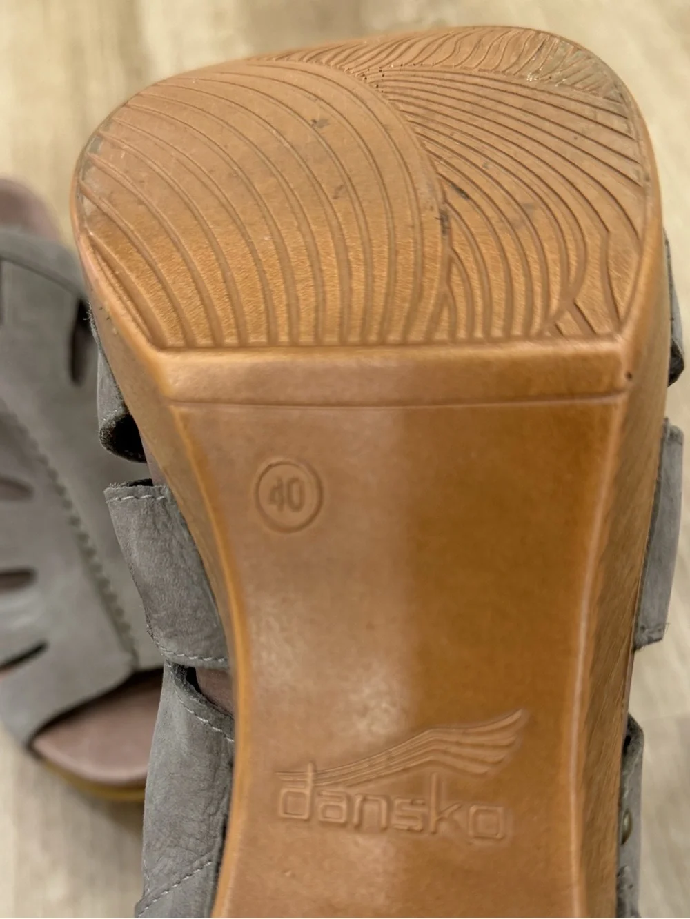 Dansko leather nubuck block heel ankle sandals casual office comfort size 40/9.5